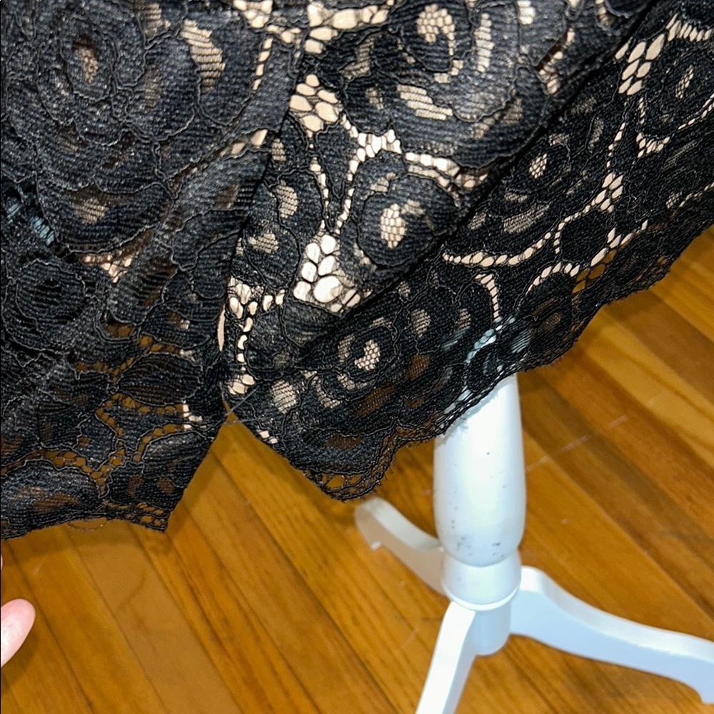 Adrianna Papell Black Tan Off-Shoulder Flutter Sleeve Mini Dress - Picture 9 of 11